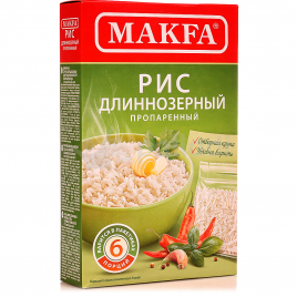 Крупа МАКФА рис длинозерный пропаренный 5*80 г (15 шт/уп)