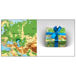 Упаковочная бумага " Миленд " Карта мира, 70*100см, 10 листов в рулоне, 90г/м2