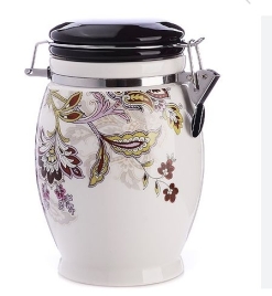 30684 Банка для сыпучих 900 мл Узор дол/металл LR (х24)