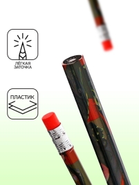 Карандаш чернографитный НВ с ластиком Аниме   9933534