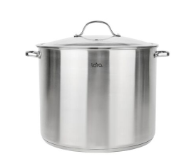 LR02-903 Кастрюля LARA серия АТЛАНТ (нерж) 34x27см, 24.5л, 5-слой капсулир индукц дно, стекл крышка 