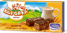 Торт КОРОВКА вафельный топленное молоко 200 г (6 шт/уп)