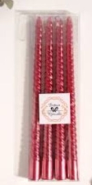 Набор Свечей витых, 2,2х 30 см, 4 штук, рубиновый металлик   9814711