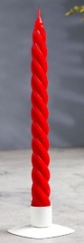 Свеча витая, 2,3х 24,5 см, 5 ч, 50 г, красная 1575450