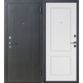 Дверь металлическая DOMINANTA муар ясень белый эмаль 960 левая