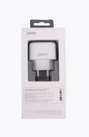 Сетевое зарядное устройство PERO TC10, USB, USB-C, 3.1 А, быстрая зарядка, белое 9715561