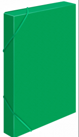 Папка-короб на резинках " Бюрократ " А4 40мм зеленая, пластик 0,7мм