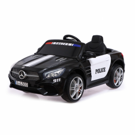 Электромобиль MERCEDES-BENZ SL500, полиция, EVA колеса, кожаное сидение, цвет черный   7437327