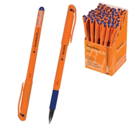 Ручка шариковая " Bruno Visconti " BasicWrite.Summer, синяя 0,5мм, рифленый резиновый держатель, мет