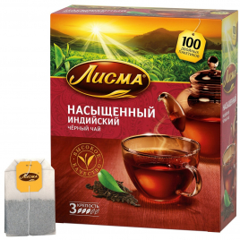 Чай ЛИСМА насыщенный индийский черный 100*2 г (6 шт/уп)