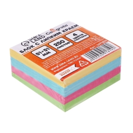 Блок с липким краем 51мм*51мм 250л, 4 цвета пастель    5491819