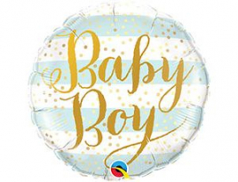 Q 18" Baby Boy Полосы Голубые