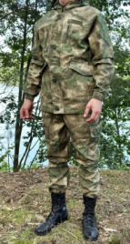 Костюм демисезонный мужской Горка Рип-стоп Камуфляж с флисовой подкладкой (р 60, Зеленый)