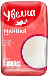 Крупа УВЕЛКА манная м/у 700 г (12 шт/уп)