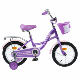 Велосипед 14" Graffiti Premium Girl, цвет сиреневый/розовый 4510672