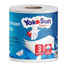 Туалетная бумага YokoSun, трехслойная, 400 м (10 рул * 40 м)