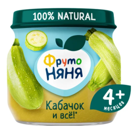 Пюре ФРУТО НЯНЯ кабачок с/б 80 г