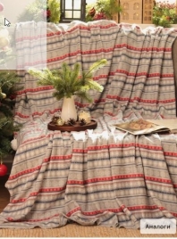 Плед новогодний Экономь и Я «Новогодний узор» 150×130 см, пл.160 г/м², 100% п/э