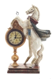 825408 Фигурка декоративная "Лошадь" с часами D7см, (AAx1 н/п), L24 W9,5 H34,5 см