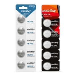 Батарейка " Smartbuy " CR2016 литиевая(Для питания различных электронных приборов: ДПУ, обычных и св