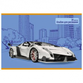 Альбом А4 20л " Канц-Эксмо " Спортивный автомобиль, на скобе, обложка - мелованная бумага, блок- офс