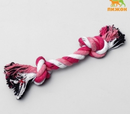 Игрушка канатная "2 узла" малая, 20 г, до 20 см, микс цветов   1119228