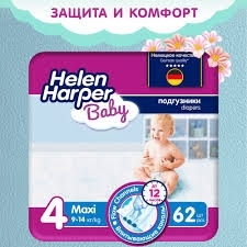 Подгузники №4 НН Baby Maxi (9-14кг) №62 уп2