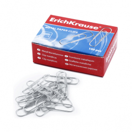 Скрепки " Erich Krause " 28мм оцинкованные 100шт картонная упаковка