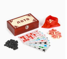 Русское лото, настольная игра "Подарочное", 90 бочонков, 48 карточек, карточка 16.5 х 8.5 см 4383220