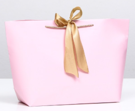 Пакет подарочный с лентой 30 х 27,5 х 12 см  "Розовый"   9624189