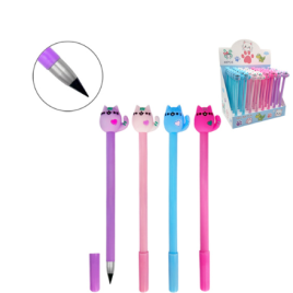 Карандаш вечный " KWELT " HB, Cat, корпус-пластиковый, прорезиненный наконечник- кот, ассорти, диспл