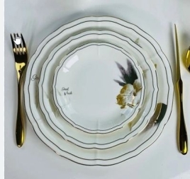 145-655 Набор из 6 тарелок 16см КАМИЛЛА в под.уп.(х20)Костяной фарфор