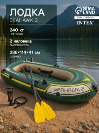 Лодка SEAHAWK 236 х 114 х 41 см, 2-местная (весла, насос), до 240 кг 68347NP 533063
