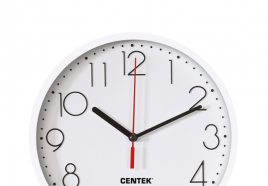 Часы настенные Centek СТ-7105 <White> (белый) 23 см диам., круг, шаговый ход, кварцевый механизм