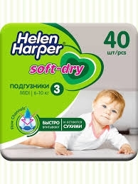 Подгузники №3 Soft&Dry midi (6-10кг) №40 уп6