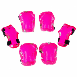 Защита роликовая (наколенники,налокотники,запястье), детская, размер M, цвет розовый   7515130