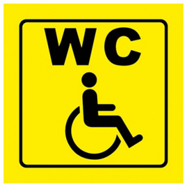 Наклейка-указатель " Миленд " 9-86 Туалет для инвалидов 200*200мм