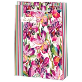 Пакет бумажный " Мир открыток " 22,7*18*10см Цветы, ламинированный