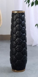 Ваза напольная «Хадвин», 60×13 см, керамика, чёрная