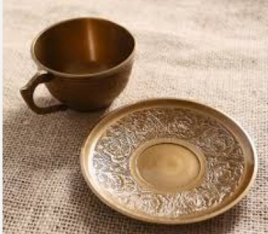 Чайная пара «Антик», 12×11.5×6 см, латунь