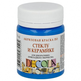 Краска акриловая стекло/керамика " Decola " 50мл синяя светлая