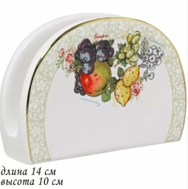 110411 Салфетница 14х10 см  ФРУКТЫ в под.уп.(х36)