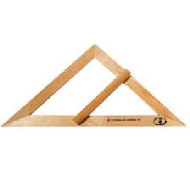 Треугольник " Можга " 90*45*45 классный, деревянный, с ручкой