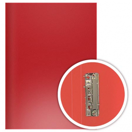 Папка с зажимом " Dolce Costo "  Эконом А4 красная, плотность 0,35мм, ширина корешка- 15мм, вмещает 
