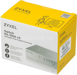 Коммутатор Zyxel ES-105AV3-EU0101F, неуправляемый, 5x10/100BASE-TX  9463882