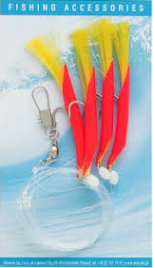 Подвеска морская Mikado Hair Tube Rig Red/Yellow №1/0