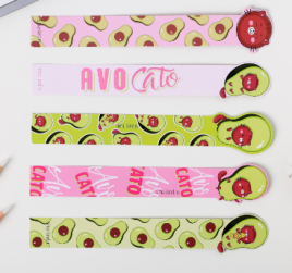 Закладки фигурные, картонные 5 шт "Авокадо" 4985954