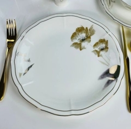 145-651 Набор из 6 тарелок 21см КАМИЛЛА в под.уп.(х10)Костяной фарфор