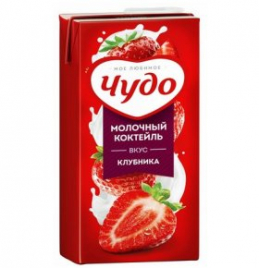 Коктейль ЧУДО молочный с клубникой 2,0% 960 г