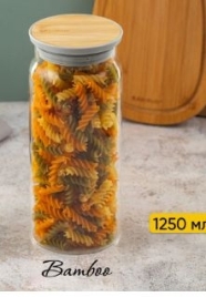 BAMBOO Банка для хранения сыпучих продуктов 1250мл кратно 6